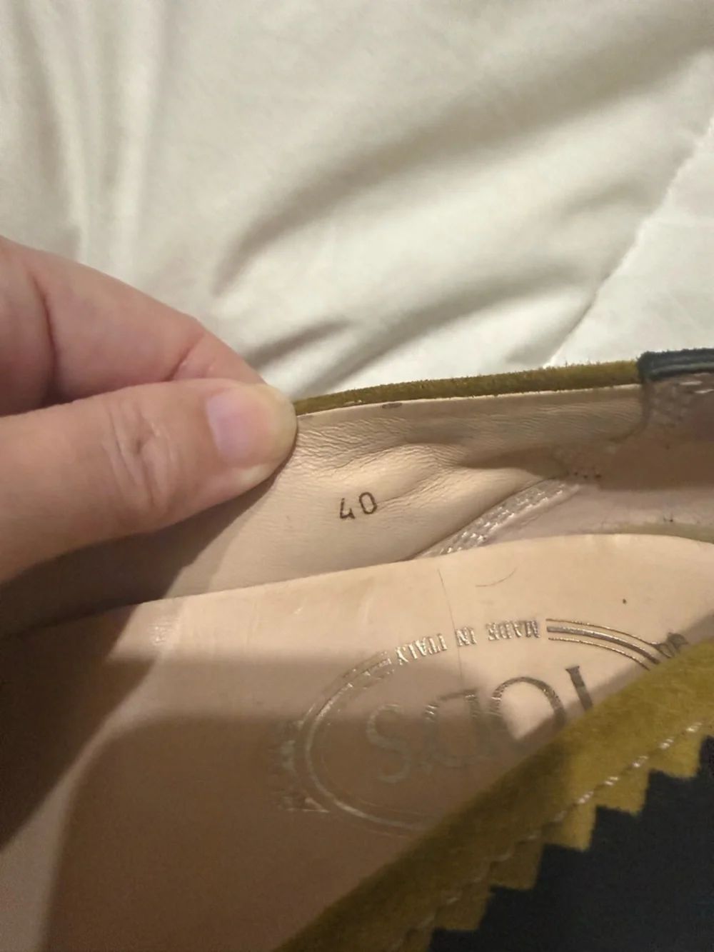 Tod's Black Suede Loafers with Olive Embroidery and Mustard Trim 40 10 - Picture 3 of 10